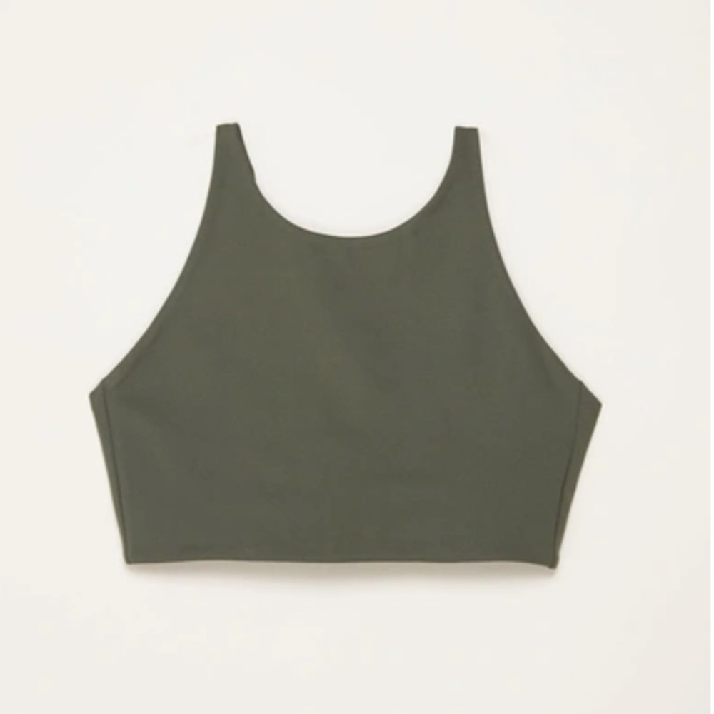 Girlfriend Topanga Halter Bra in Thyme